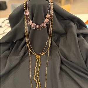 Elegant Gold and Brown Necklace Set